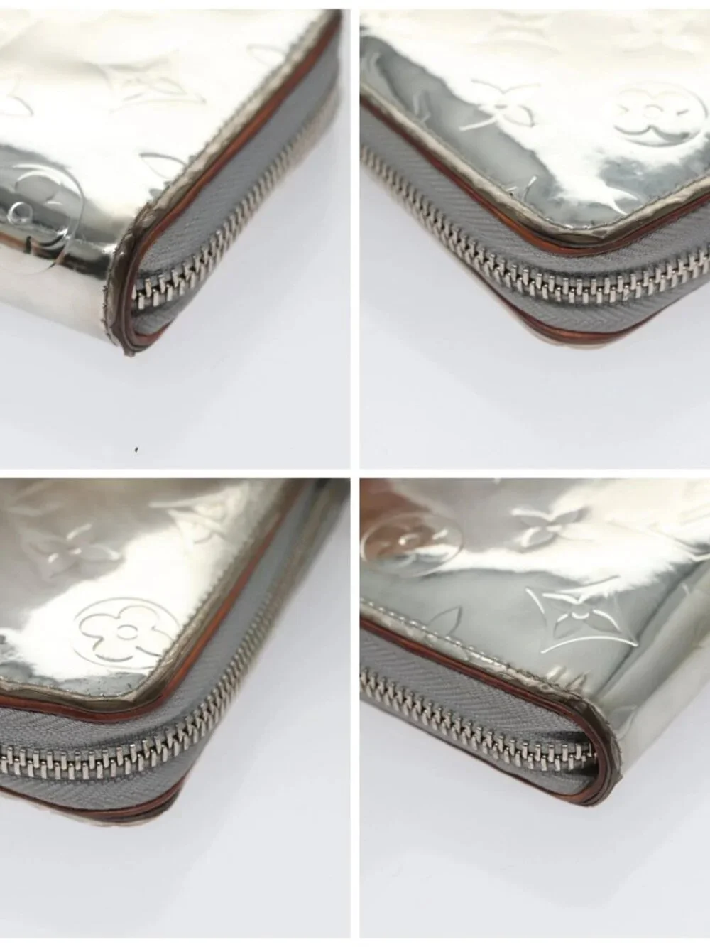 LOUIS VUITTON Monogram Miroir Zippy Wallet Vertical Wallet Silver - Picture 15 of 16